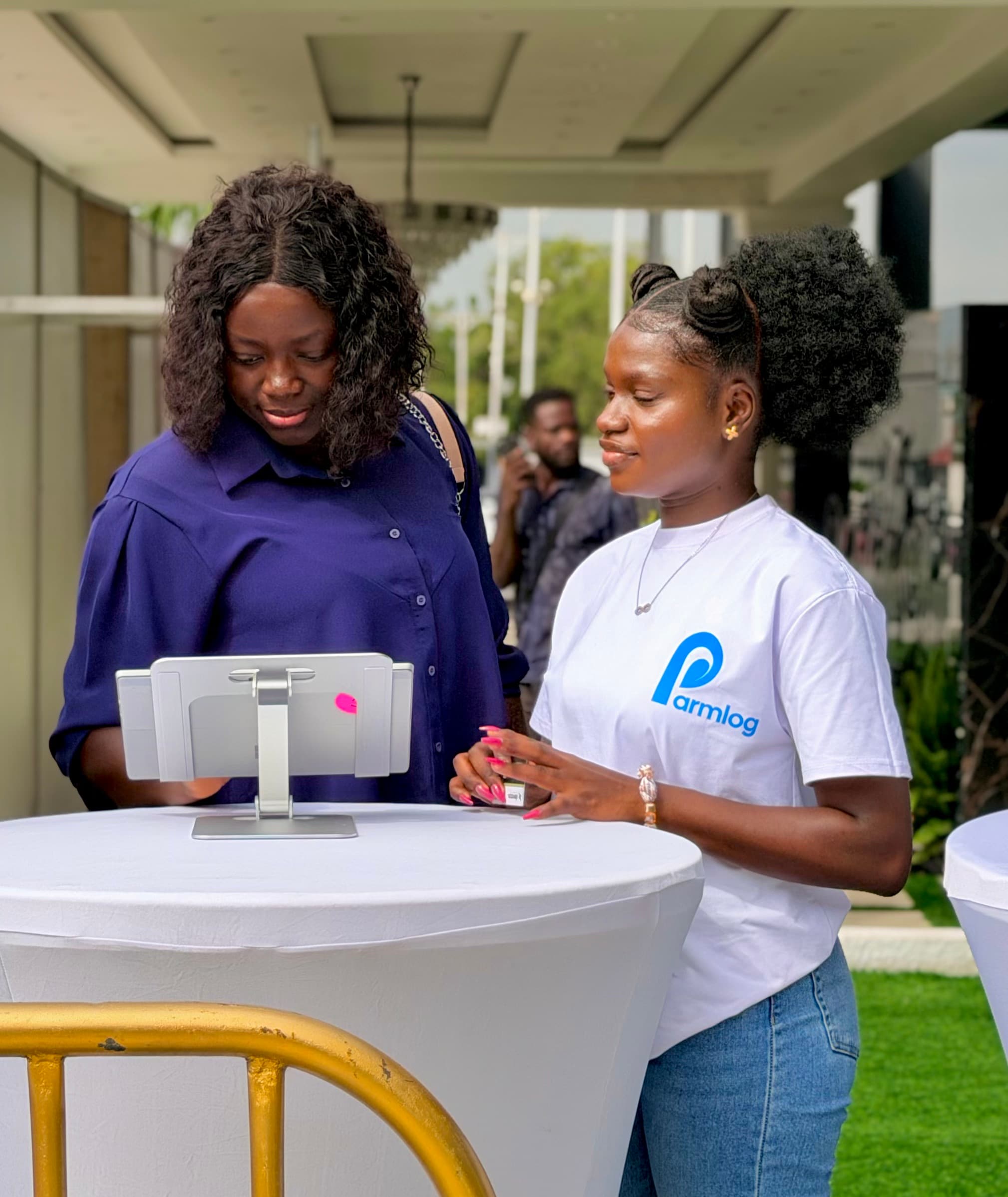 Guests registering at a Parmlog-managed event